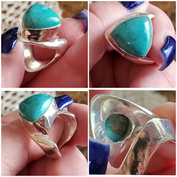 Genuine Santa Rosa Turquoise Ring Size 7 - Picture 4 of 7